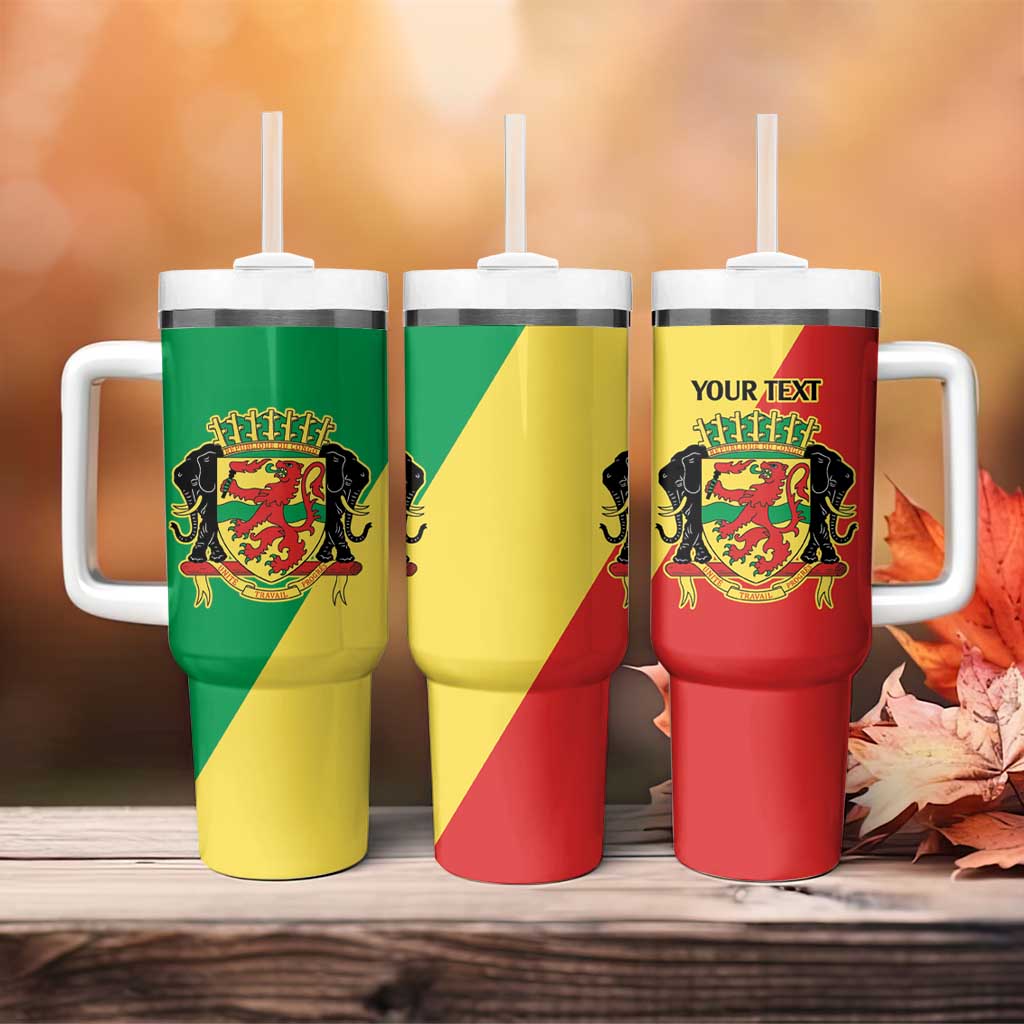 Republic of The Congo Personalized Tumbler With Handle Simple Flag Style - Wonder Print Shop