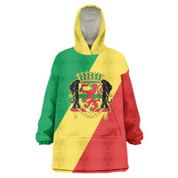 Republic of The Congo Personalized Wearable Blanket Hoodie Simple Flag Style - Wonder Print Shop