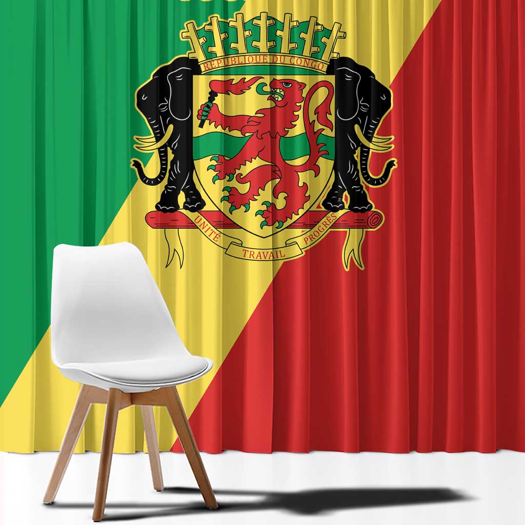 Republic of The Congo Personalized Window Curtain Simple Flag Style - Wonder Print Shop