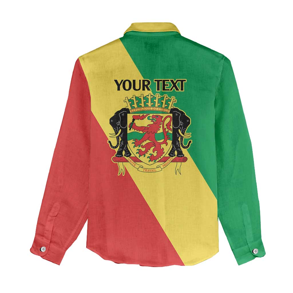 Republic of The Congo Personalized Women Casual Shirt Simple Flag Style - Wonder Print Shop