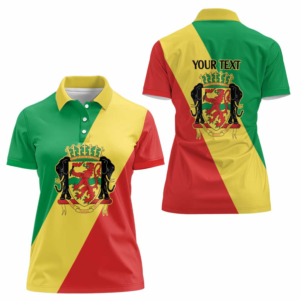 Republic of The Congo Personalized Women Polo Shirt Simple Flag Style - Wonder Print Shop
