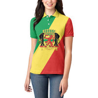 Republic of The Congo Personalized Women Polo Shirt Simple Flag Style - Wonder Print Shop