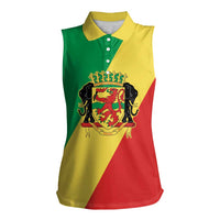 Republic of The Congo Personalized Women Sleeveless Polo Shirt Simple Flag Style - Wonder Print Shop