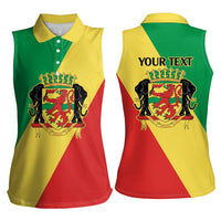 Republic of The Congo Personalized Women Sleeveless Polo Shirt Simple Flag Style - Wonder Print Shop