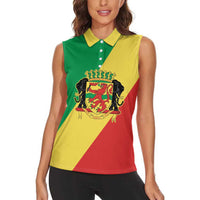 Republic of The Congo Personalized Women Sleeveless Polo Shirt Simple Flag Style - Wonder Print Shop