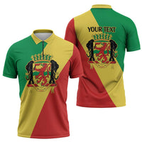 Republic of The Congo Personalized Zipper Polo Shirt Simple Flag Style
