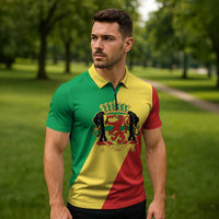 Republic of The Congo Personalized Zipper Polo Shirt Simple Flag Style