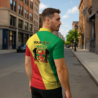 Republic of The Congo Personalized Zipper Polo Shirt Simple Flag Style