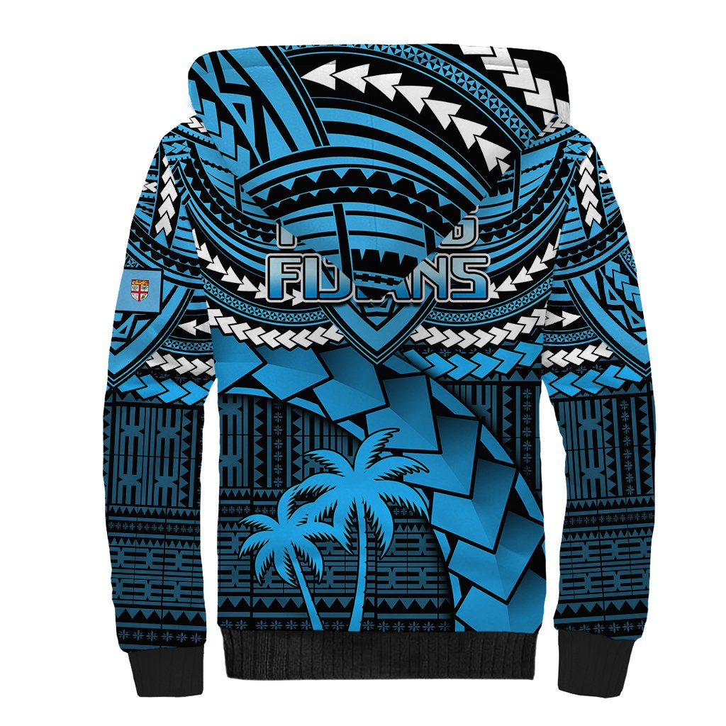 Fiji Rugby Sherpa Hoodie Go Fijian Tapa Arty with World Cup Vibe - Wonder Print Shop