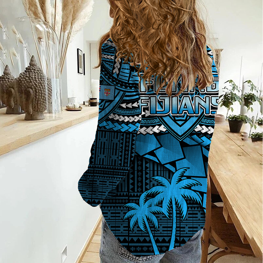 Fiji Rugby Women Casual Shirt Go Fijian Tapa Arty with World Cup Vibe - Wonder Print Shop