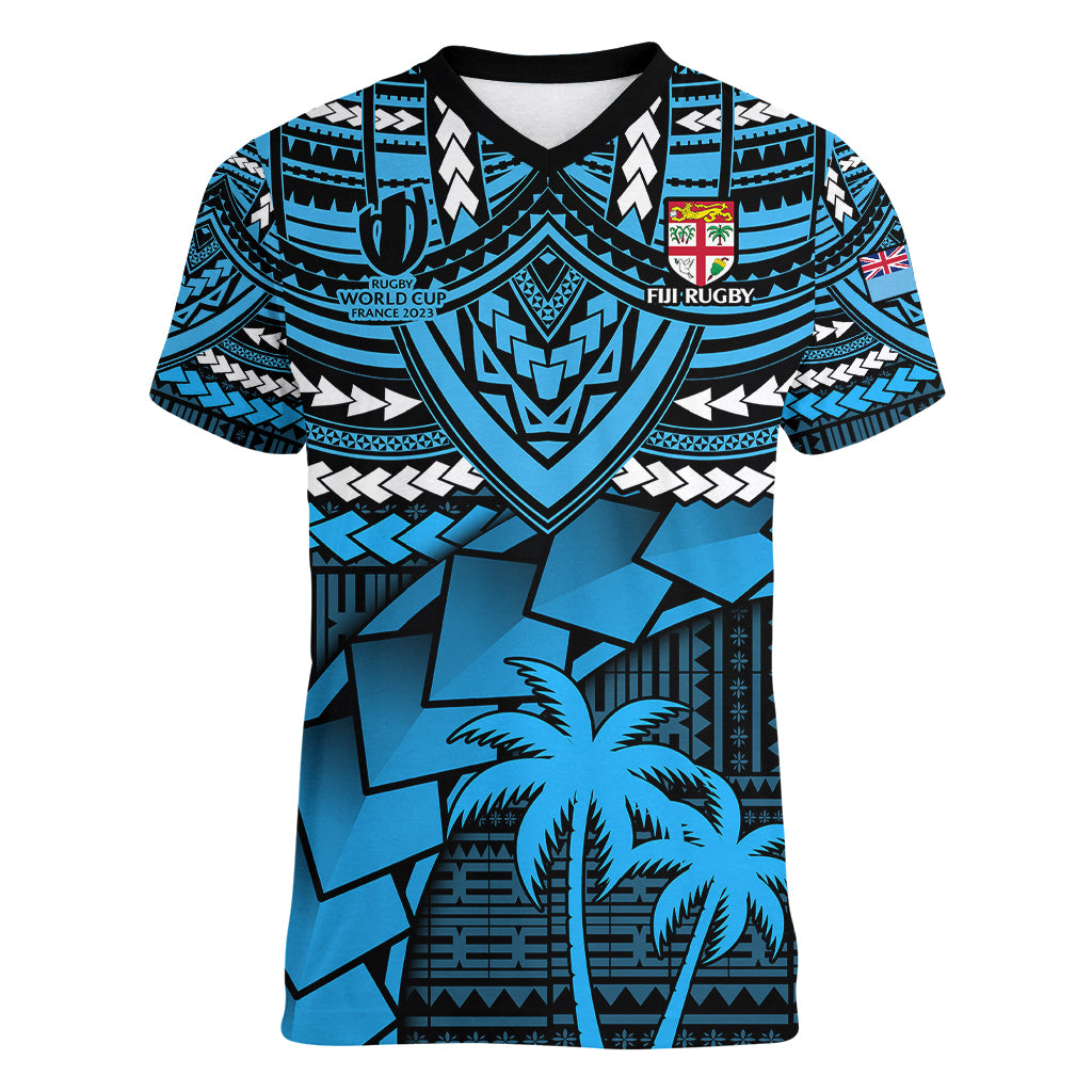 fiji-rugby-women-v-neck-t-shirt-go-fijian-tapa-arty-with-world-cup-vibe