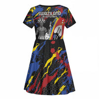 Swaziland Eswatini Somhlolo Day Kid Short Sleeve Dress Independence Day