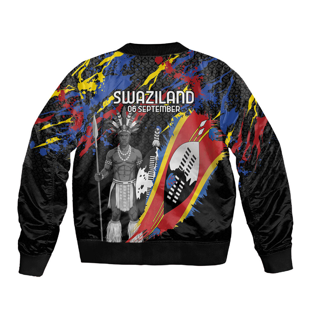 Swaziland Eswatini Somhlolo Day Sleeve Zip Bomber Jacket Independence Day