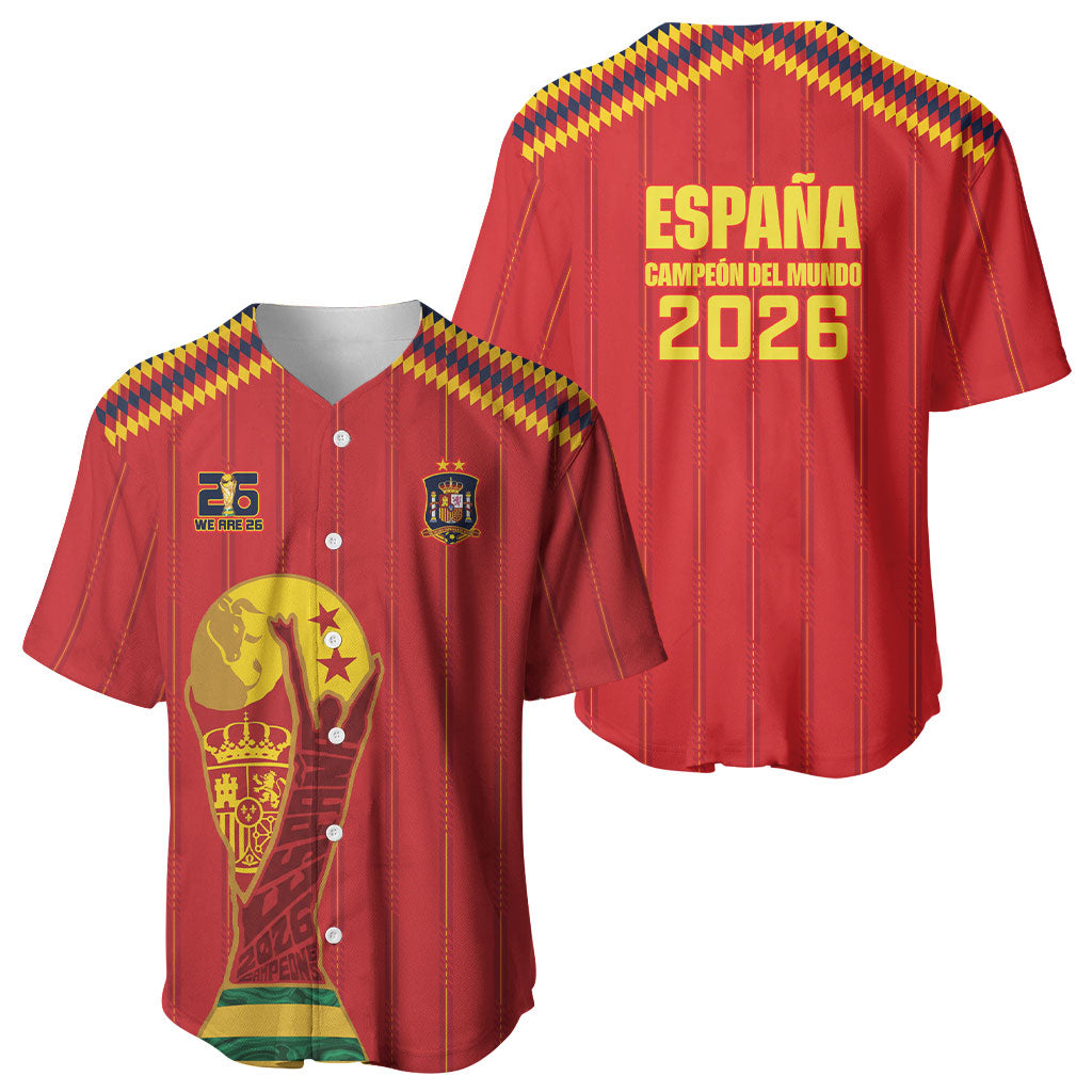 Spain Campeon del Mundo 2026 Baseball Jersey La Furia Roja History Has Been Made