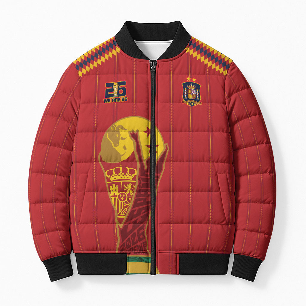 Spain Campeon del Mundo 2026 Bomber Puffer Jacket La Furia Roja History Has Been Made