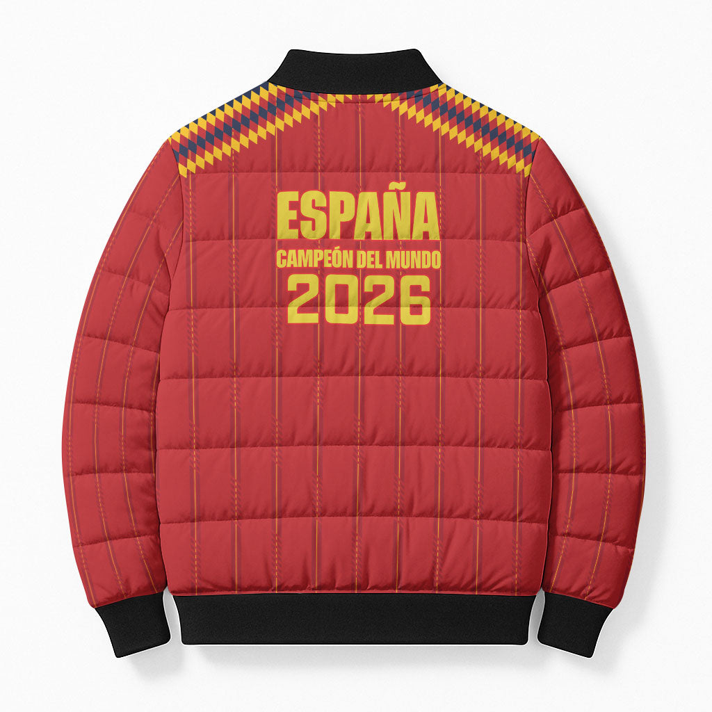 Spain Campeon del Mundo 2026 Bomber Puffer Jacket La Furia Roja History Has Been Made