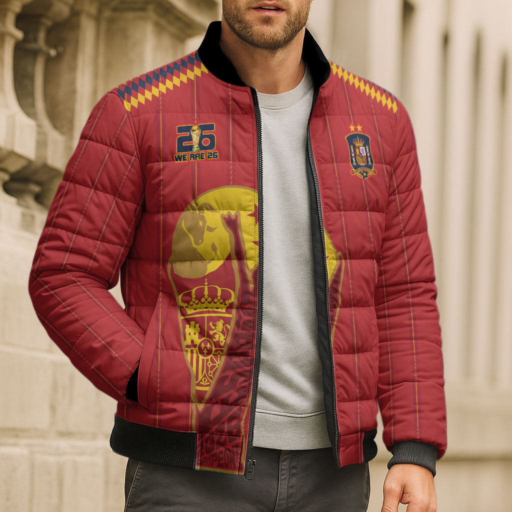 Spain Campeon del Mundo 2026 Bomber Puffer Jacket La Furia Roja History Has Been Made
