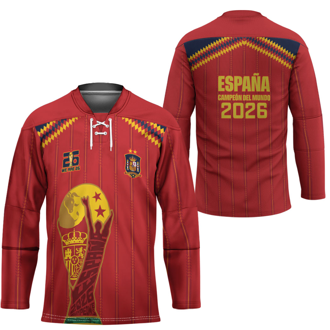 Spain Campeon del Mundo 2026 Hockey Jersey La Furia Roja History Has Been Made