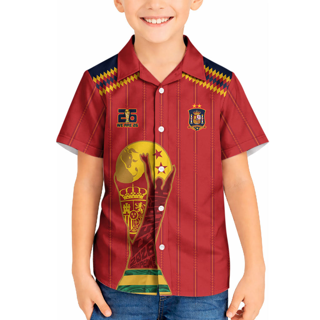 Spain Campeon del Mundo 2026 Kid Hawaiian Shirt La Furia Roja History Has Been Made