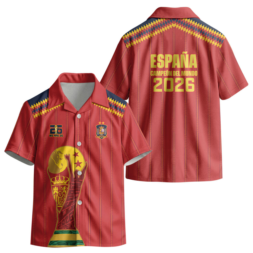 Spain Campeon del Mundo 2026 Kid Hawaiian Shirt La Furia Roja History Has Been Made