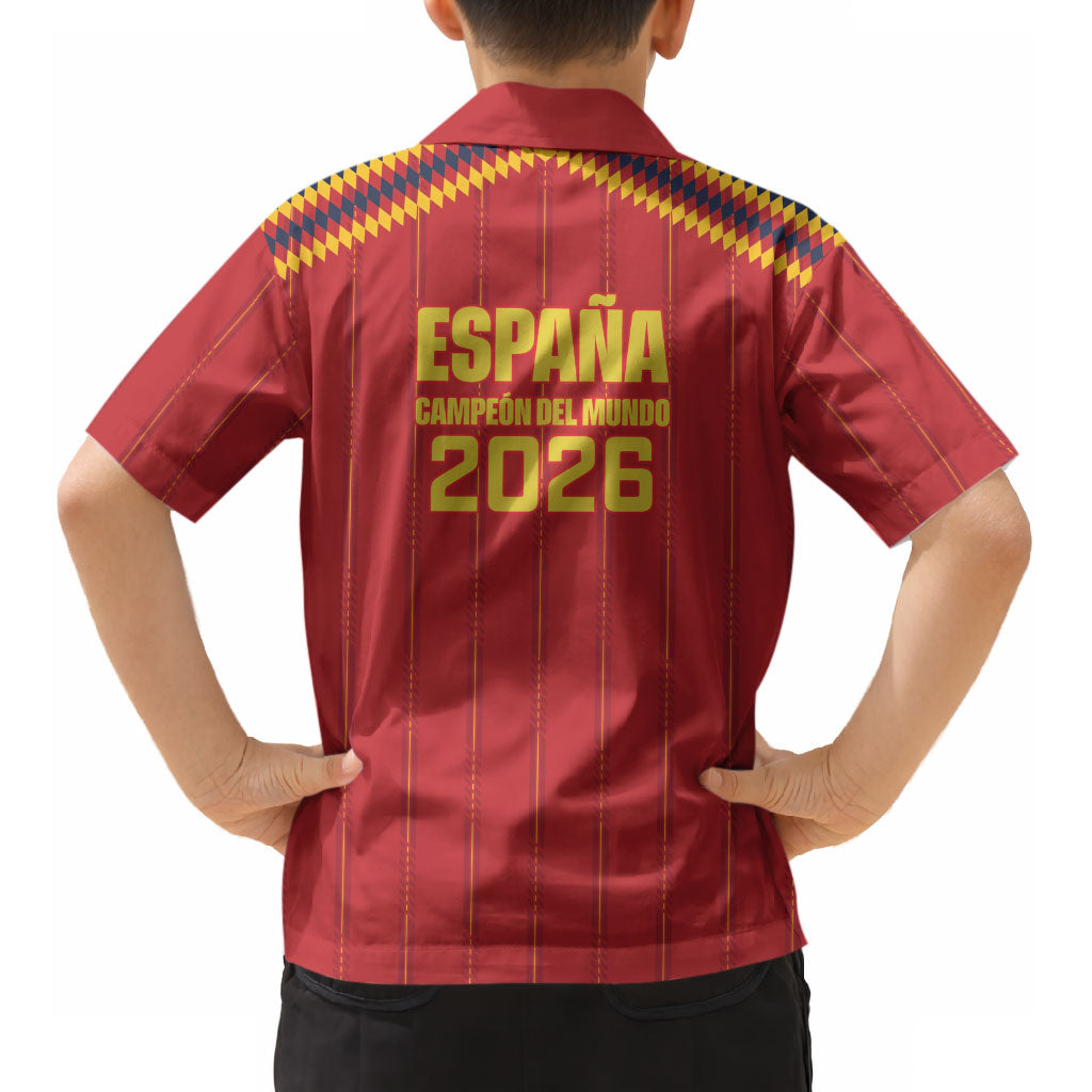 Spain Campeon del Mundo 2026 Kid Hawaiian Shirt La Furia Roja History Has Been Made
