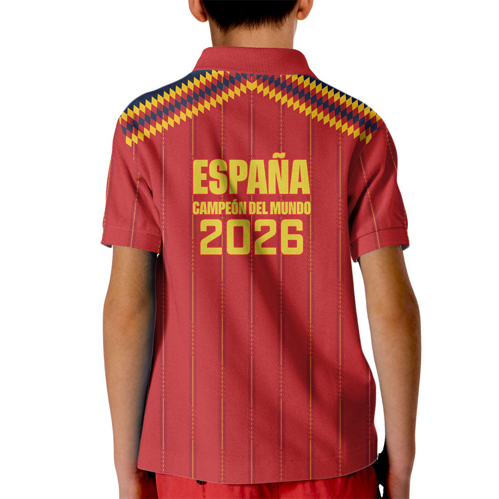 Spain Campeon del Mundo 2026 Kid Polo Shirt La Furia Roja History Has Been Made