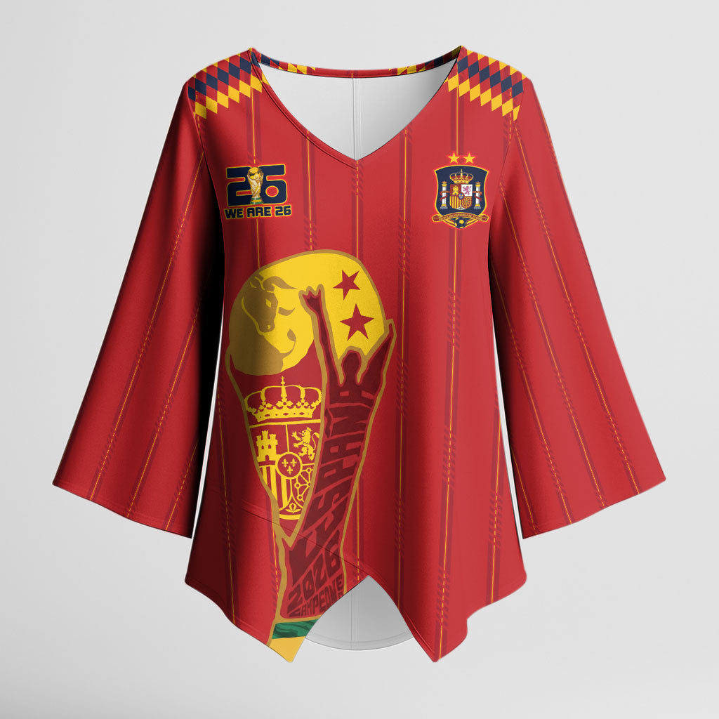 Spain Campeon del Mundo 2026 Kimono Sleeve Blouse La Furia Roja History Has Been Made