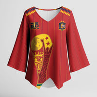 Spain Campeon del Mundo 2026 Kimono Sleeve Blouse La Furia Roja History Has Been Made