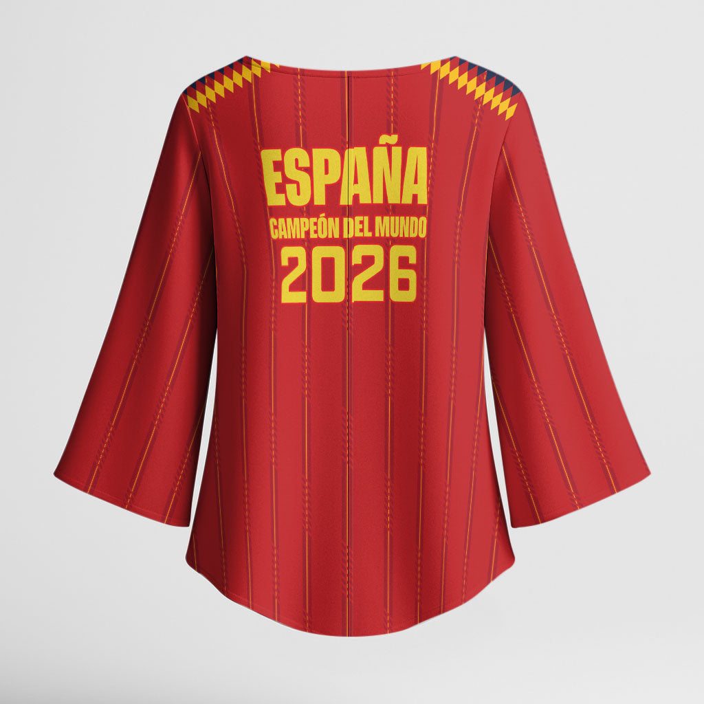 Spain Campeon del Mundo 2026 Kimono Sleeve Blouse La Furia Roja History Has Been Made