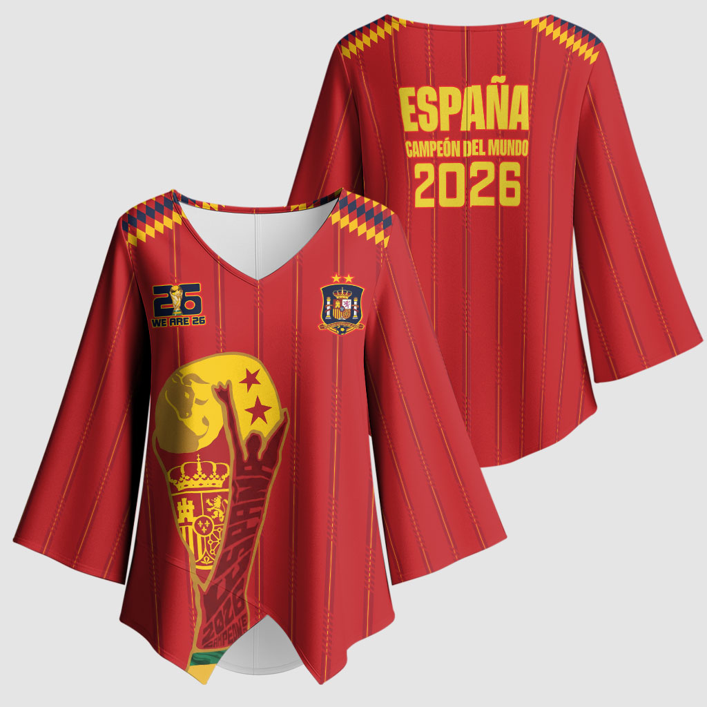 Spain Campeon del Mundo 2026 Kimono Sleeve Blouse La Furia Roja History Has Been Made