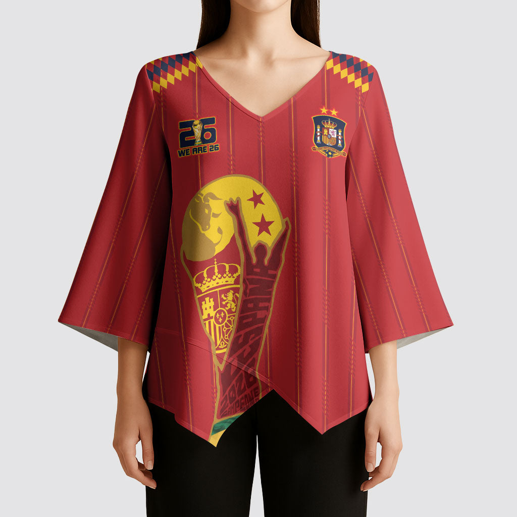 Spain Campeon del Mundo 2026 Kimono Sleeve Blouse La Furia Roja History Has Been Made
