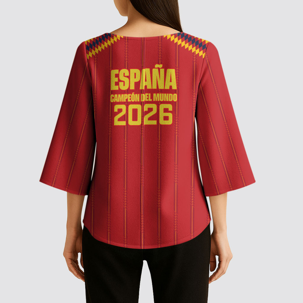 Spain Campeon del Mundo 2026 Kimono Sleeve Blouse La Furia Roja History Has Been Made