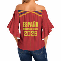 Spain Campeon del Mundo 2026 Off Shoulder Wrap Waist Top La Furia Roja History Has Been Made