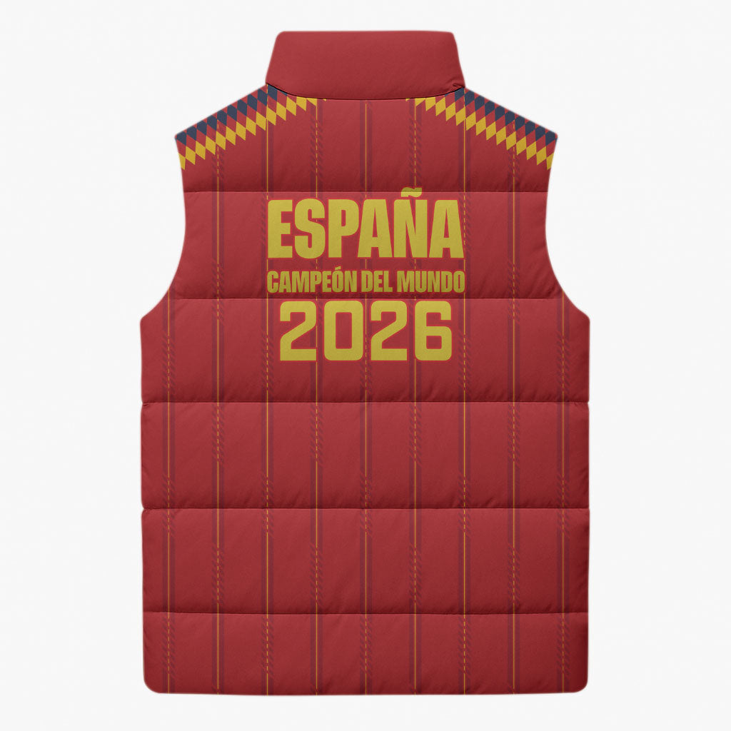 Spain Campeon del Mundo 2026 Sleeveless Puffer Jacket La Furia Roja History Has Been Made