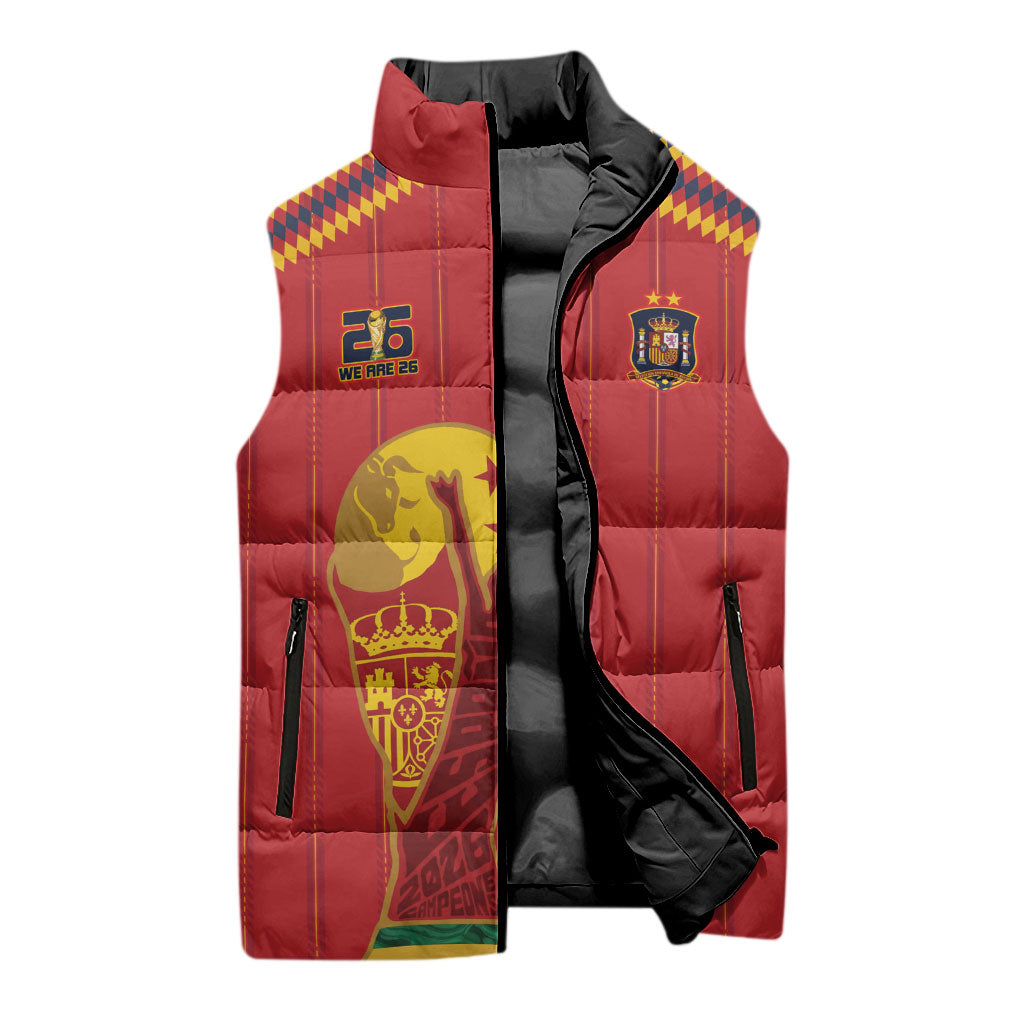 Spain Campeon del Mundo 2026 Sleeveless Puffer Jacket La Furia Roja History Has Been Made