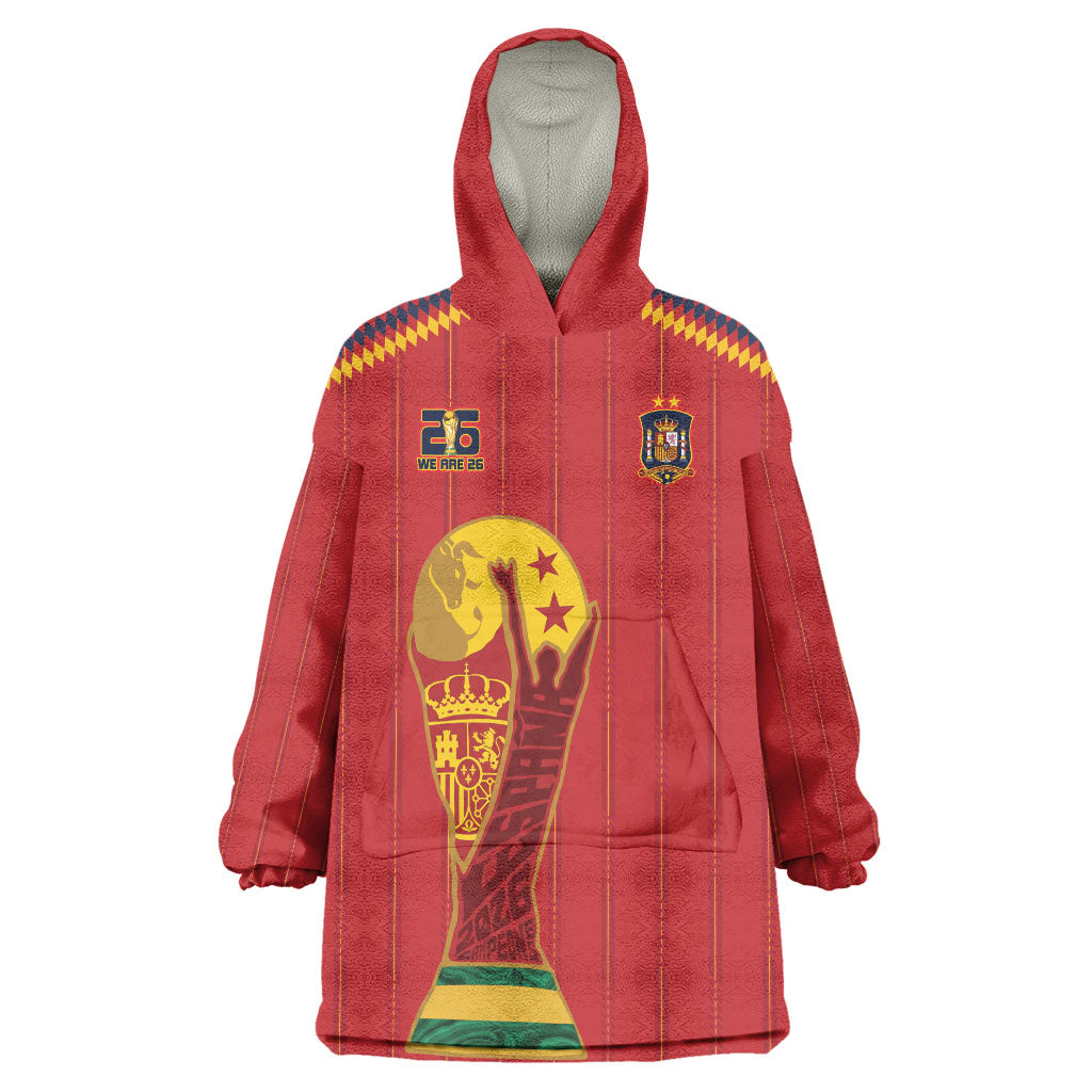 Spain Campeon del Mundo 2026 Wearable Blanket Hoodie La Furia Roja History Has Been Made