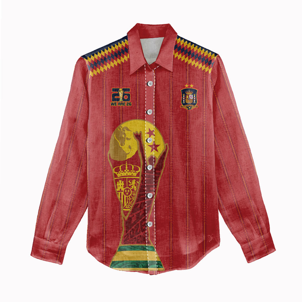 Spain Campeon del Mundo 2026 Women Casual Shirt La Furia Roja History Has Been Made