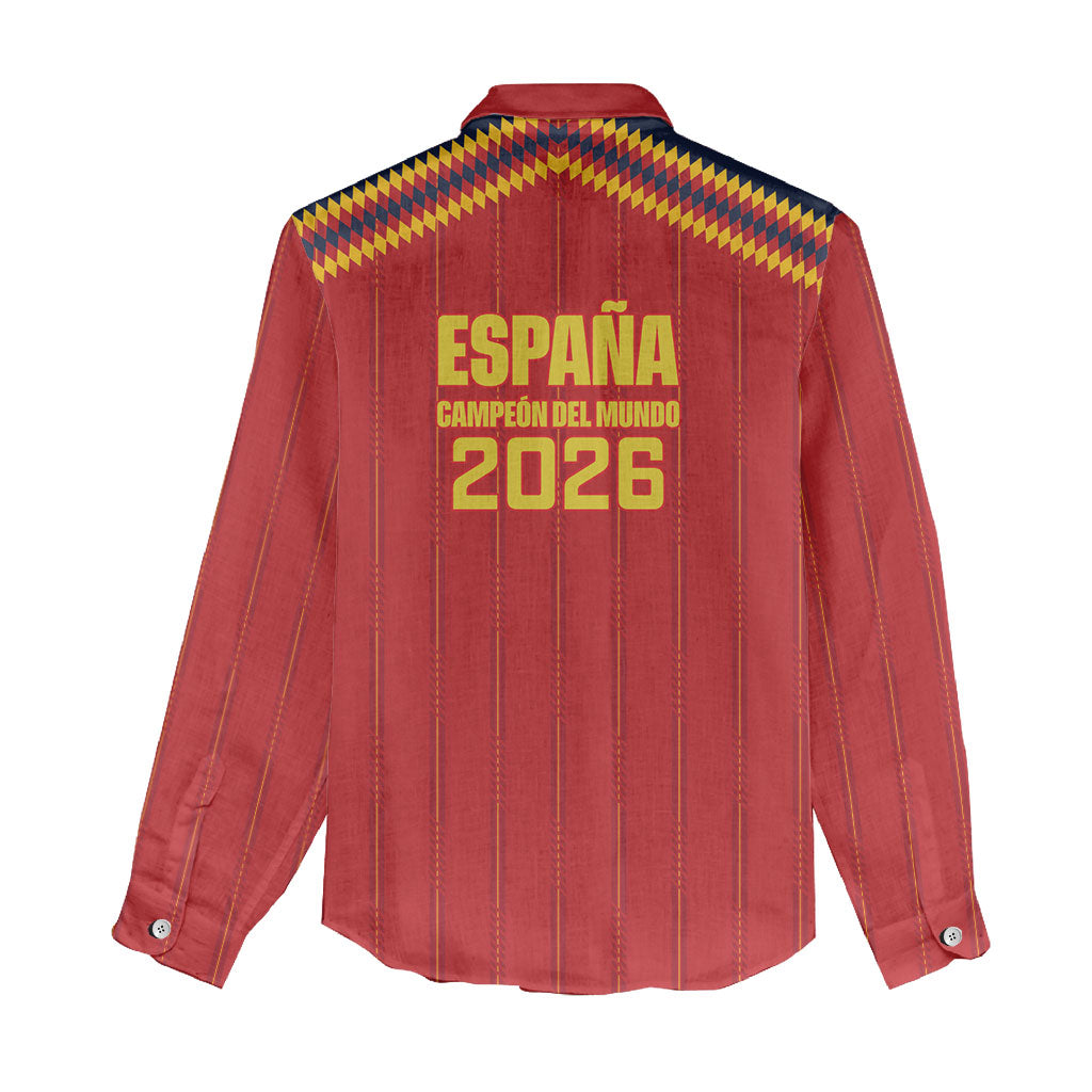 Spain Campeon del Mundo 2026 Women Casual Shirt La Furia Roja History Has Been Made