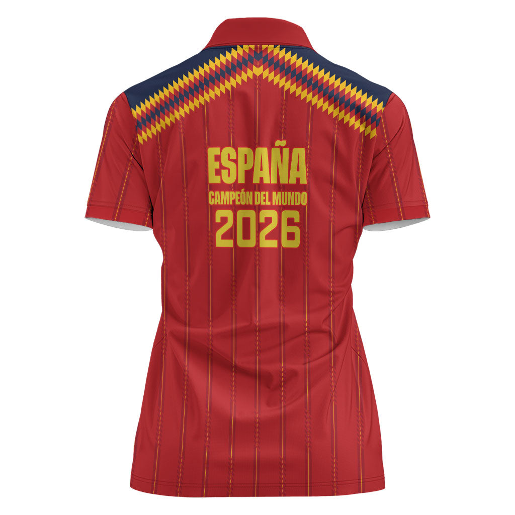 Spain Campeon del Mundo 2026 Women Polo Shirt La Furia Roja History Has Been Made