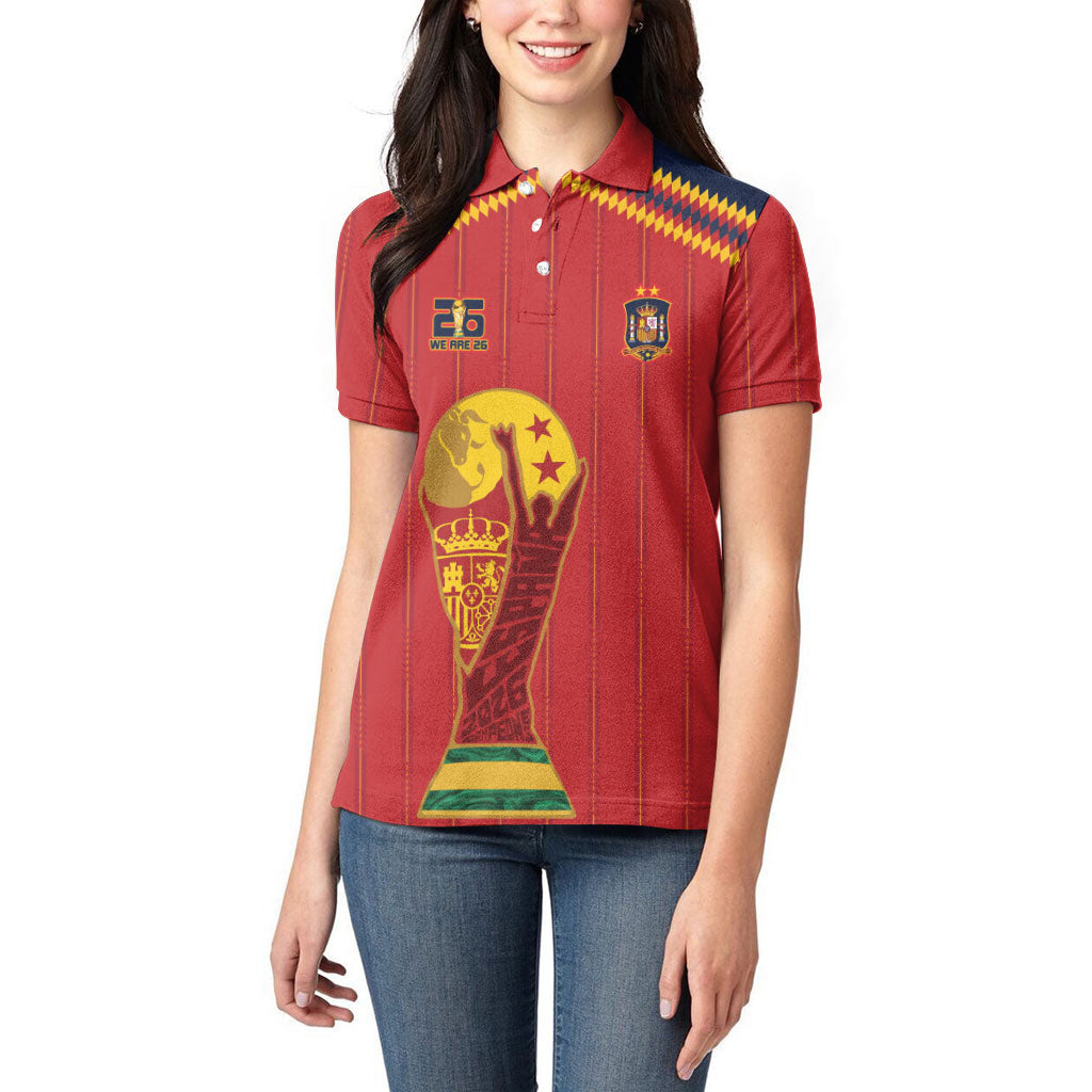 Spain Campeon del Mundo 2026 Women Polo Shirt La Furia Roja History Has Been Made