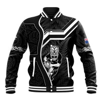 New Zealand Aotearoa Rugby Baseball Jacket Black Fern Maori Tribal Sporty Style LT9 - Wonder Print Shop
