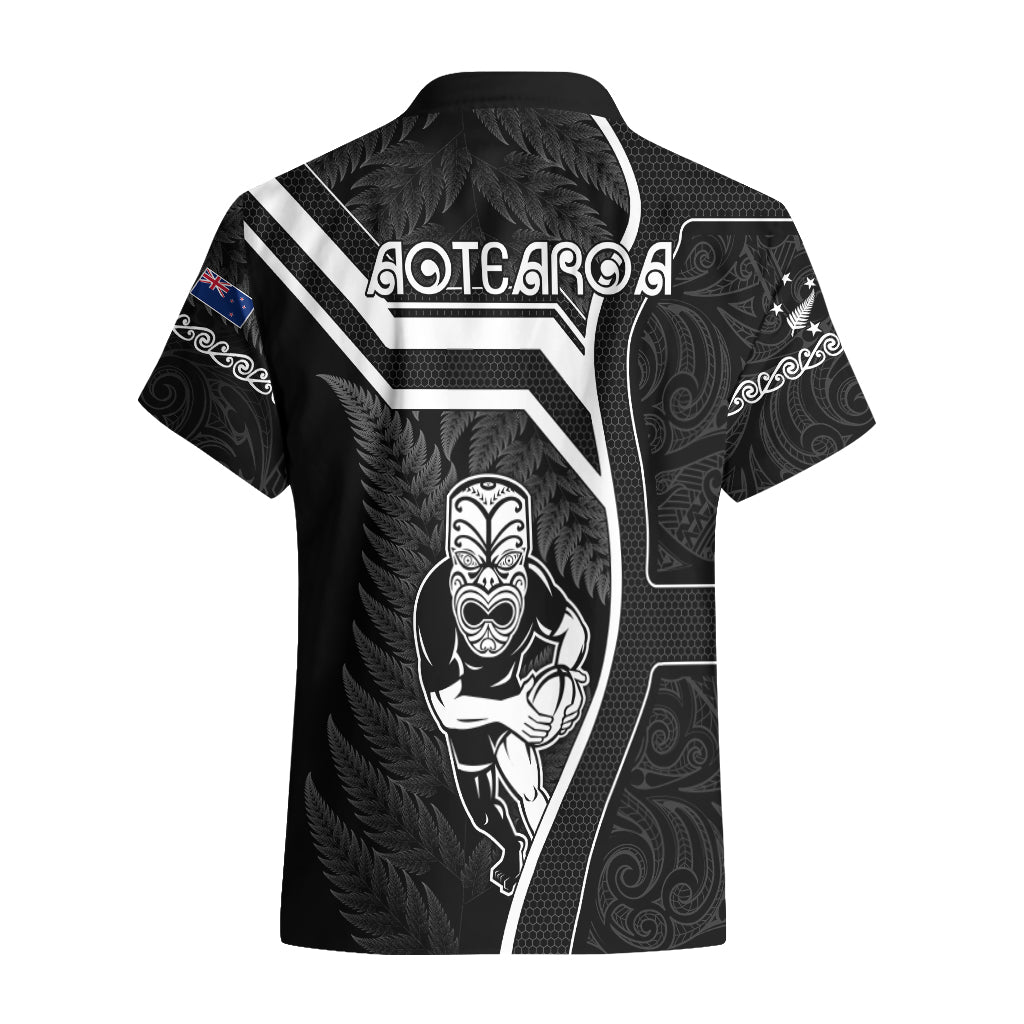 New Zealand Aotearoa Rugby Hawaiian Shirt Black Fern Maori Tribal Sporty Style - Wonder Print Shop