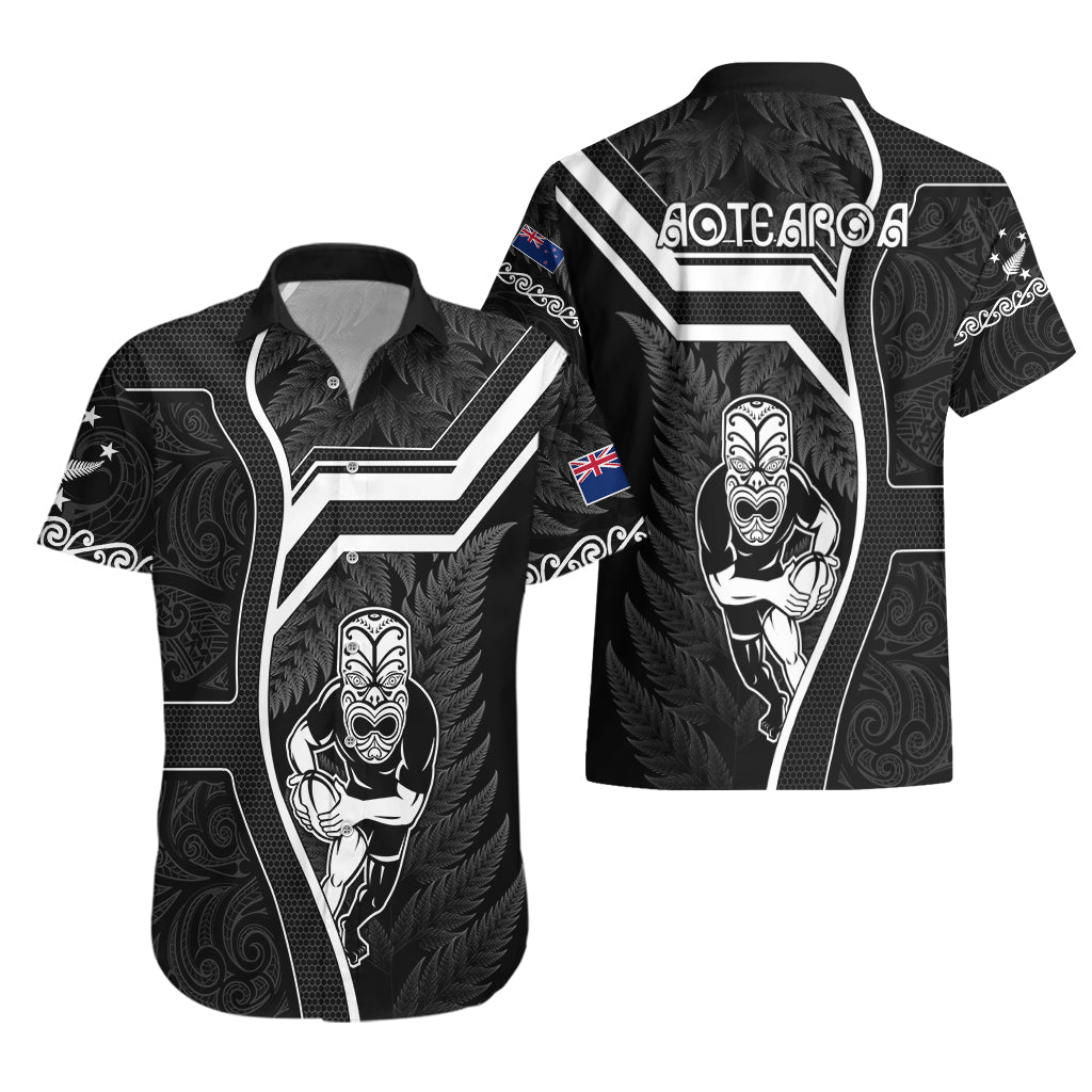 New Zealand Aotearoa Rugby Hawaiian Shirt Black Fern Maori Tribal Sporty Style - Wonder Print Shop