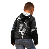 New Zealand Aotearoa Rugby Kid Hoodie Black Fern Maori Tribal Sporty Style - Wonder Print Shop