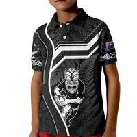 New Zealand Aotearoa Rugby Kid Polo Shirt Black Fern Maori Tribal Sporty Style - Wonder Print Shop
