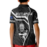 New Zealand Aotearoa Rugby Kid Polo Shirt Black Fern Maori Tribal Sporty Style - Wonder Print Shop