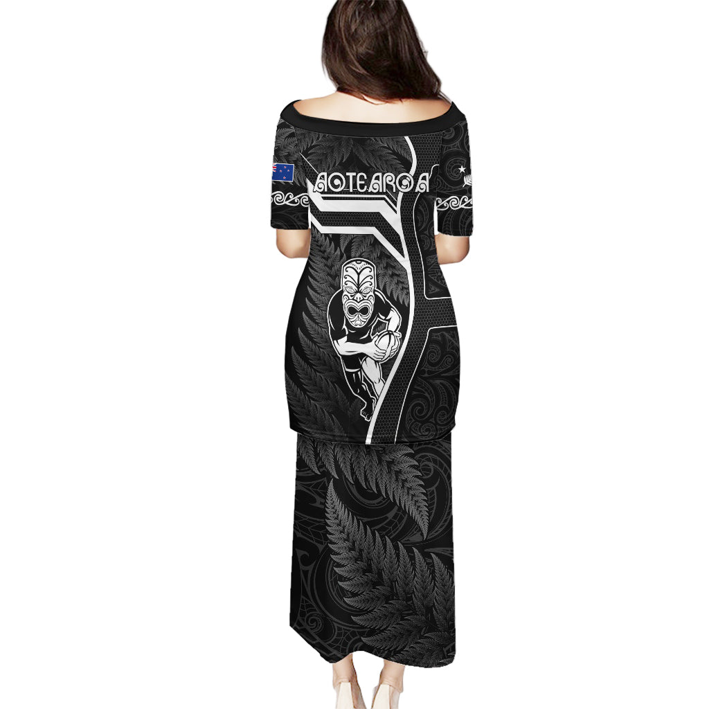 New Zealand Aotearoa Rugby Puletasi Black Fern Maori Tribal Sporty Style - Wonder Print Shop
