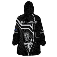 New Zealand Aotearoa Rugby Wearable Blanket Hoodie Black Fern Maori Tribal Sporty Style - Wonder Print Shop