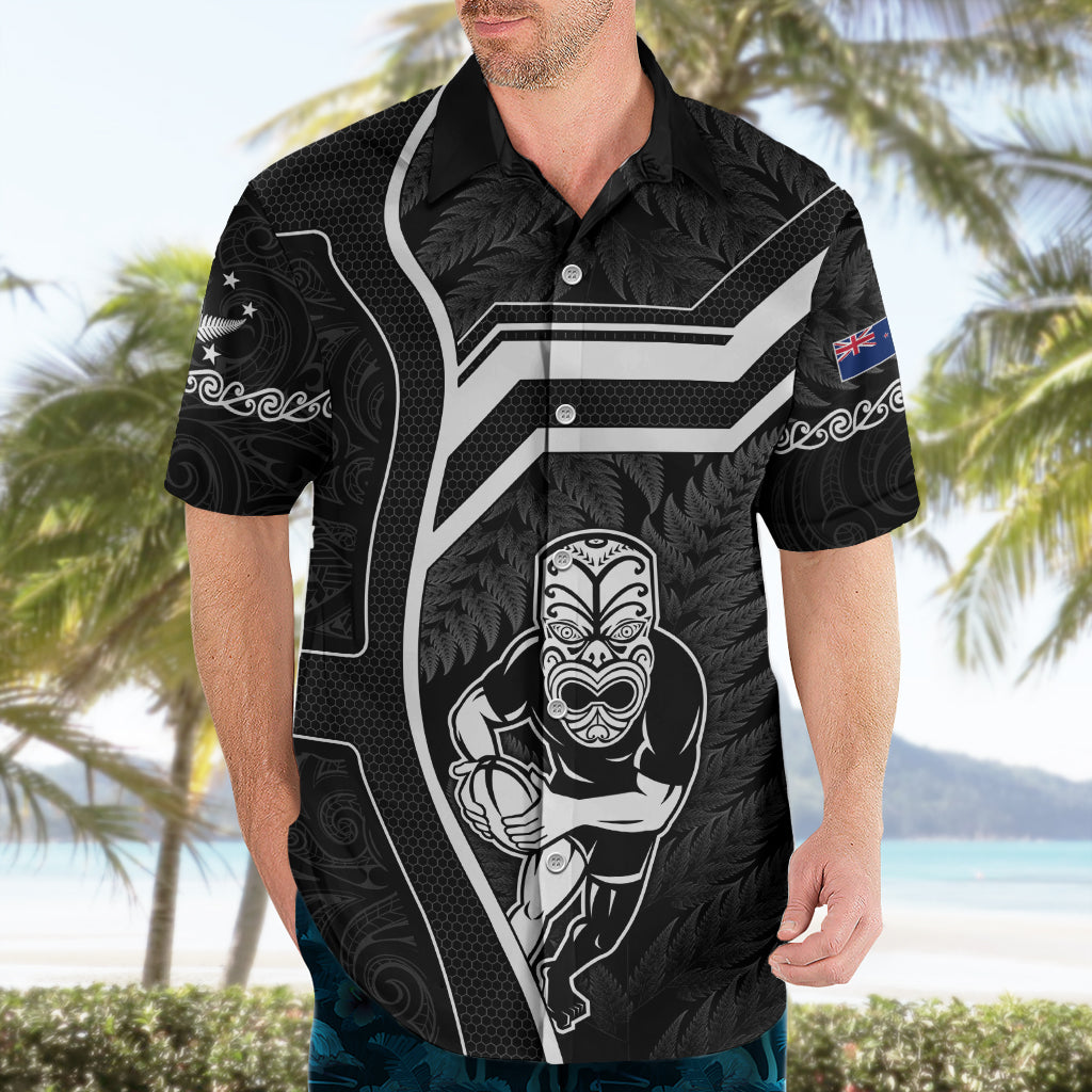 Custom New Zealand Aotearoa Rugby Hawaiian Shirt Black Fern Maori Tribal Sporty Style - Wonder Print Shop