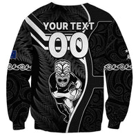 Custom New Zealand Aotearoa Rugby Sweatshirt Black Fern Maori Tribal Sporty Style - Wonder Print Shop